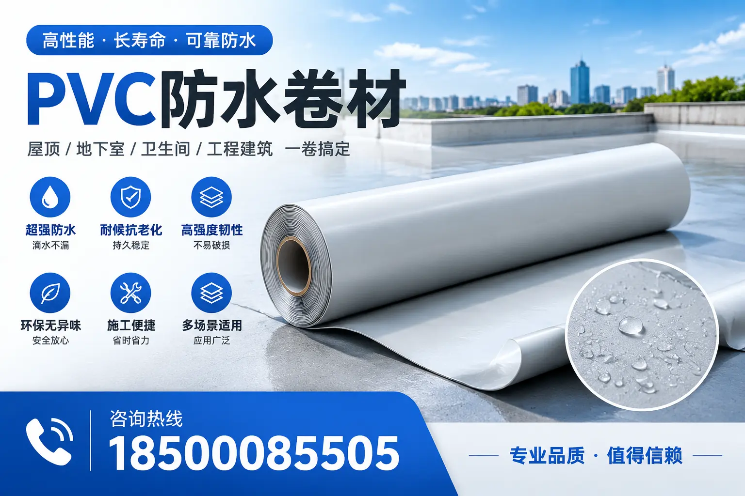 PVC防水卷材的防水效果评测,适合益阳的科学依据